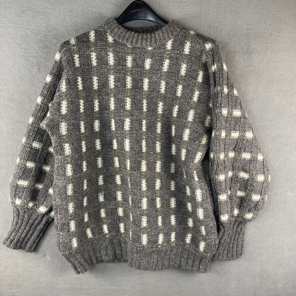 Vintage Cyril Cullen Ireland Gray and White Sweater M/L